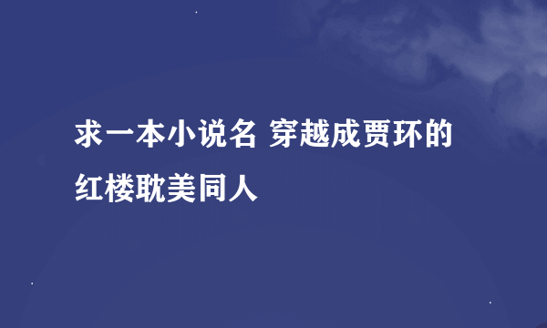 求一本小说名 穿越成贾环的红楼耽美同人