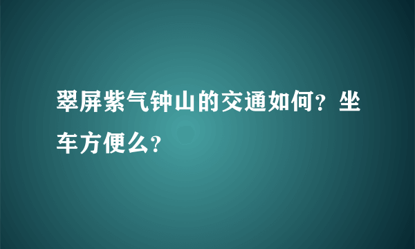 翠屏紫气钟山的交通如何？坐车方便么？