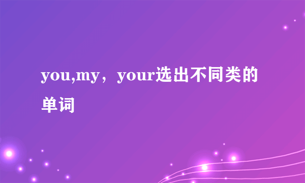 you,my，your选出不同类的单词