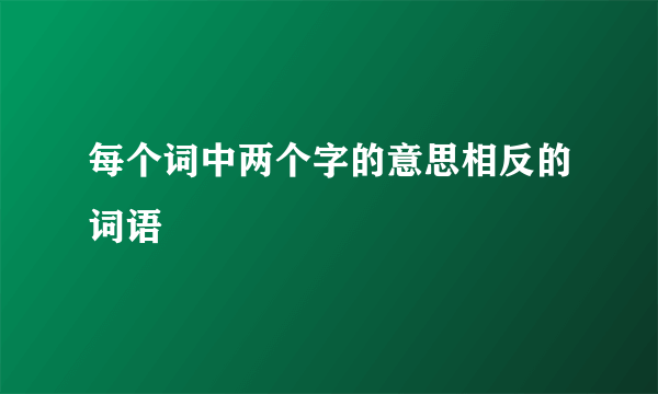 每个词中两个字的意思相反的词语