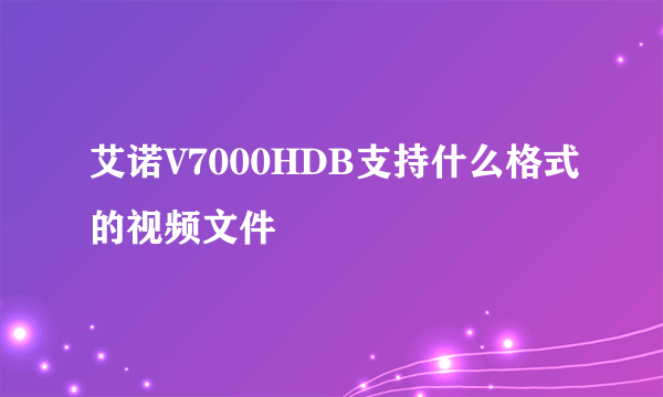 艾诺V7000HDB支持什么格式的视频文件