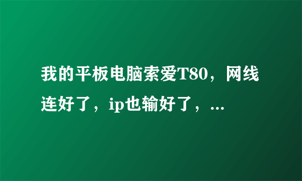 我的平板电脑索爱T80，网线连好了，ip也输好了，但是不知道为什么那个配置以太网接口总是失败了。跪求...