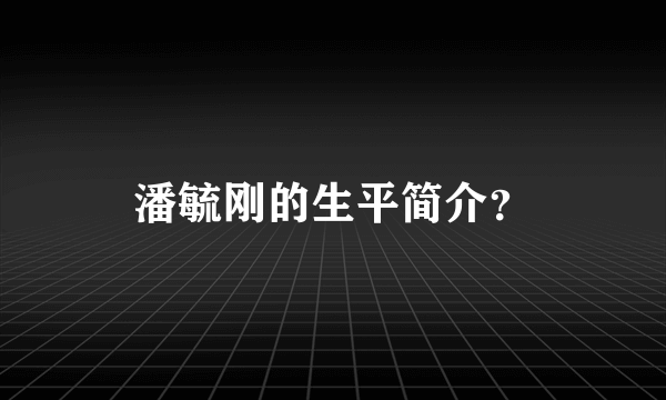 潘毓刚的生平简介？