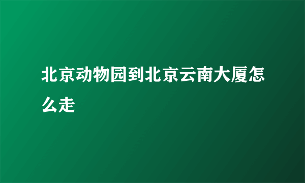 北京动物园到北京云南大厦怎么走