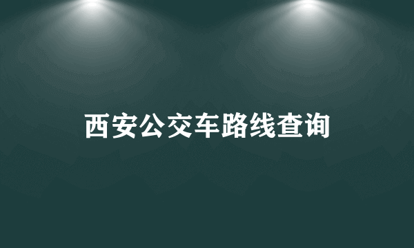 西安公交车路线查询