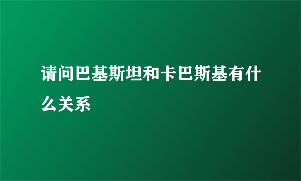 请问巴基斯坦和卡巴斯基有什么关系