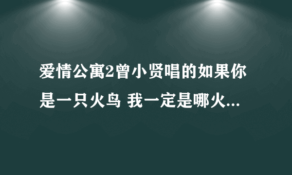 爱情公寓2曾小贤唱的如果你是一只火鸟 我一定是哪火苗...那歌叫什么?