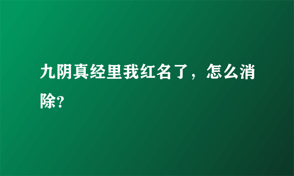 九阴真经里我红名了，怎么消除？