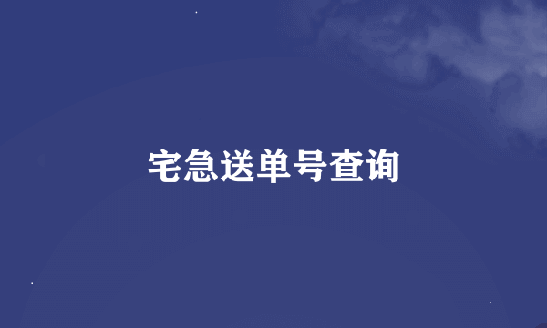 宅急送单号查询