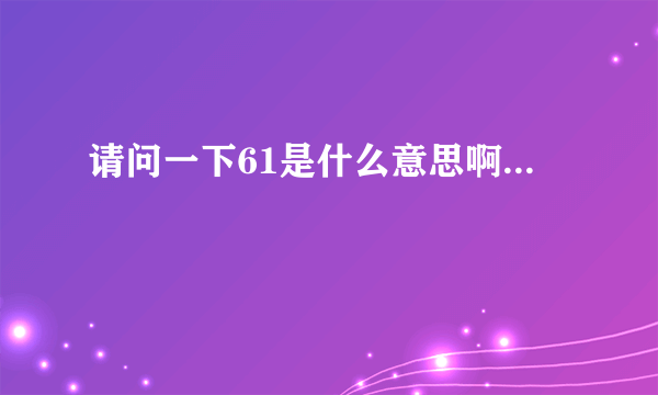 请问一下61是什么意思啊...