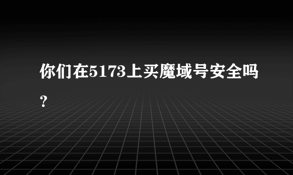 你们在5173上买魔域号安全吗？