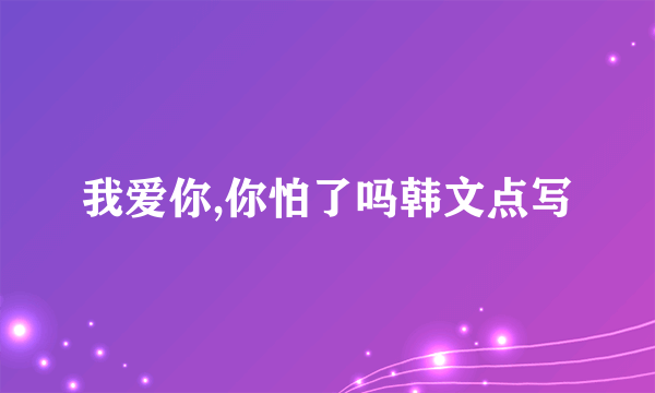 我爱你,你怕了吗韩文点写