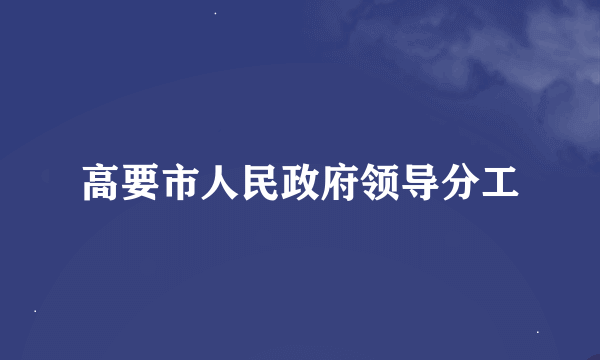 高要市人民政府领导分工