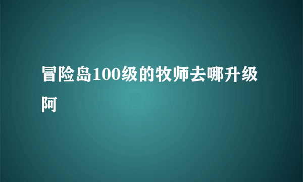 冒险岛100级的牧师去哪升级阿