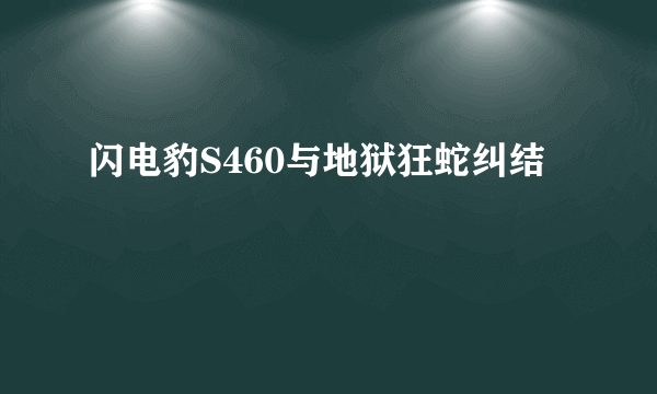 闪电豹S460与地狱狂蛇纠结