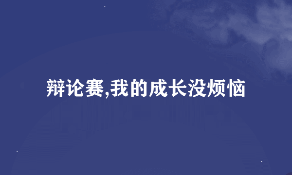 辩论赛,我的成长没烦恼