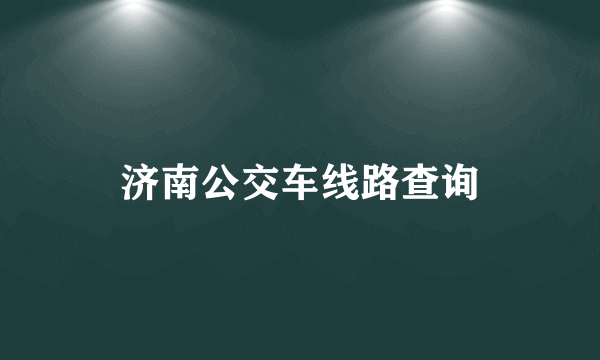 济南公交车线路查询