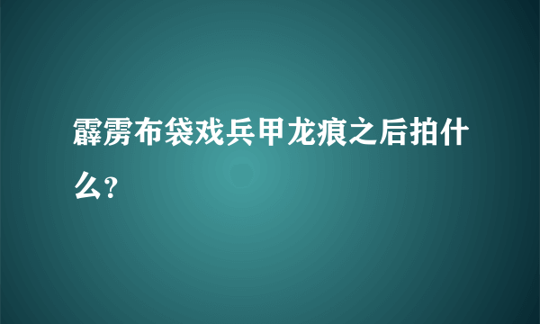 霹雳布袋戏兵甲龙痕之后拍什么？