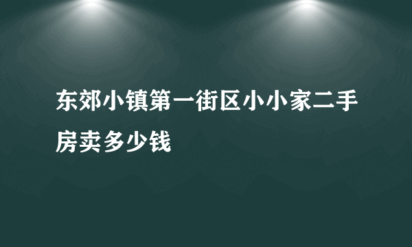 东郊小镇第一街区小小家二手房卖多少钱