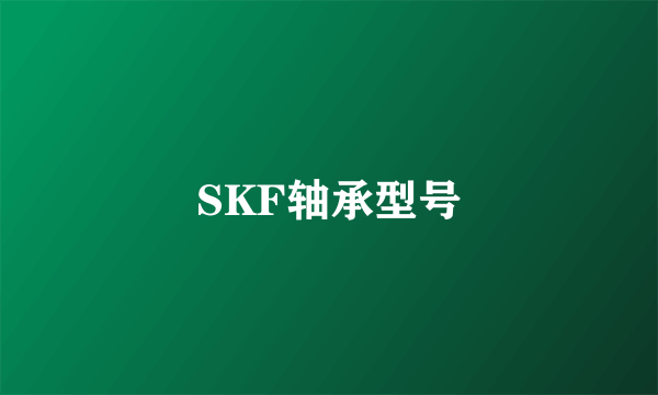 SKF轴承型号