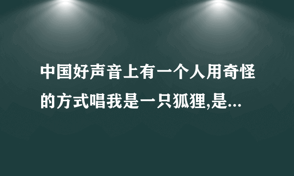 中国好声音上有一个人用奇怪的方式唱我是一只狐狸,是什么歌?