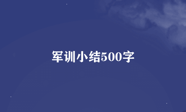 军训小结500字