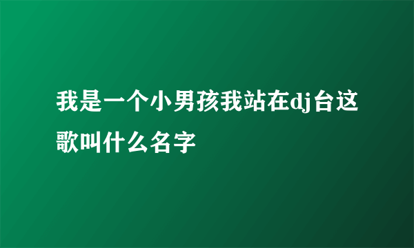 我是一个小男孩我站在dj台这歌叫什么名字