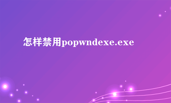 怎样禁用popwndexe.exe