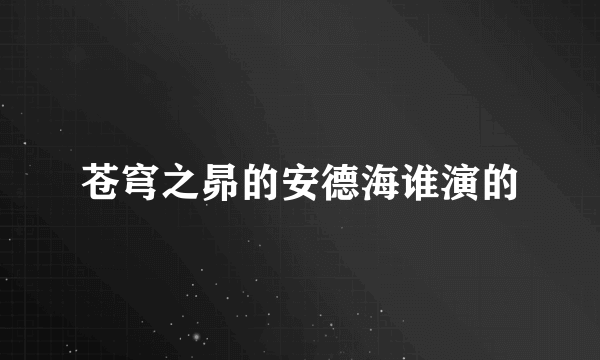 苍穹之昴的安德海谁演的