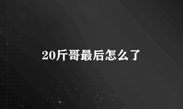 20斤哥最后怎么了