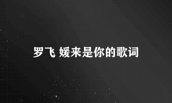 罗飞 媛来是你的歌词