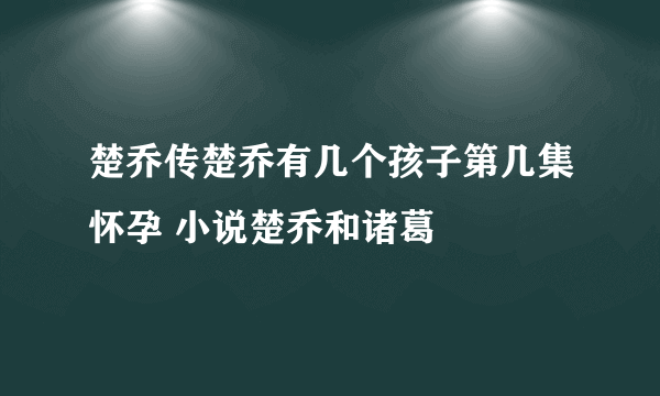 楚乔传楚乔有几个孩子第几集怀孕 小说楚乔和诸葛玥