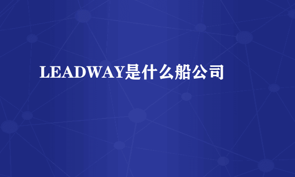 LEADWAY是什么船公司