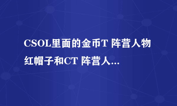 CSOL里面的金币T 阵营人物红帽子和CT 阵营人物707特种部队