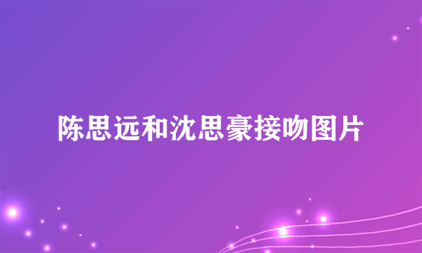 陈思远和沈思豪接吻图片