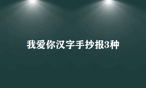 我爱你汉字手抄报3种