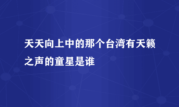 天天向上中的那个台湾有天籁之声的童星是谁