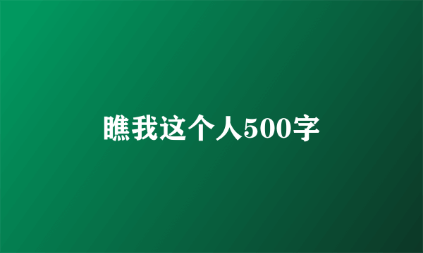 瞧我这个人500字