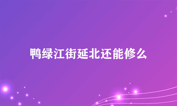 鸭绿江街延北还能修么