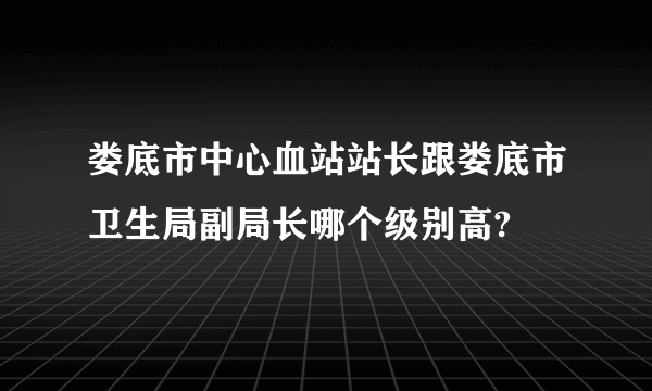 娄底市中心血站站长跟娄底市卫生局副局长哪个级别高?