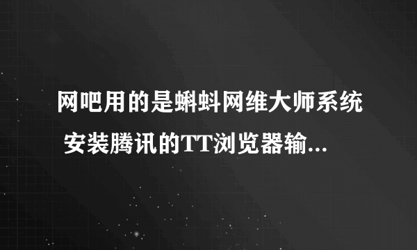 网吧用的是蝌蚪网维大师系统 安装腾讯的TT浏览器输网址就死浏览器，怎么回事？