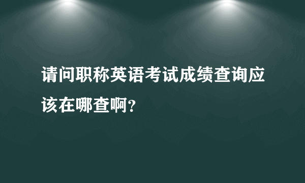 请问职称英语考试成绩查询应该在哪查啊？