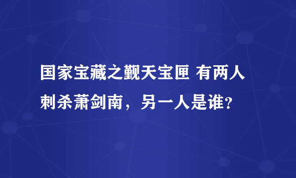 国家宝藏之觐天宝匣 有两人刺杀萧剑南，另一人是谁？