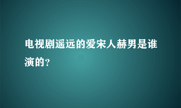 电视剧遥远的爱宋人赫男是谁演的？