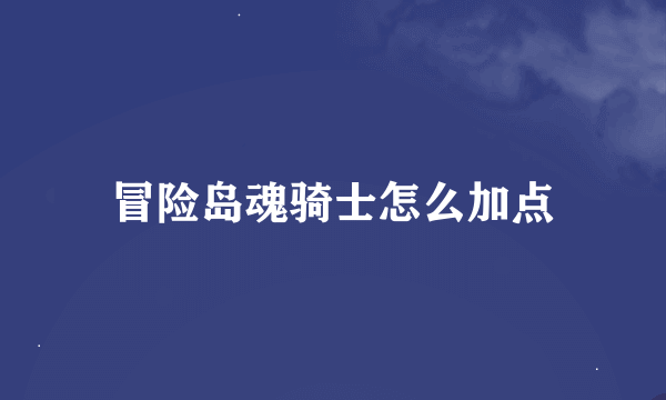 冒险岛魂骑士怎么加点