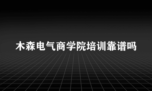 木森电气商学院培训靠谱吗