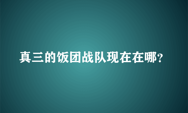 真三的饭团战队现在在哪？