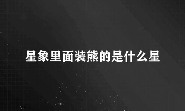 星象里面装熊的是什么星