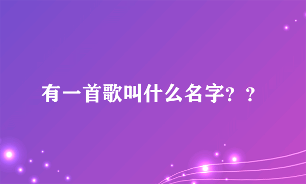 有一首歌叫什么名字？？