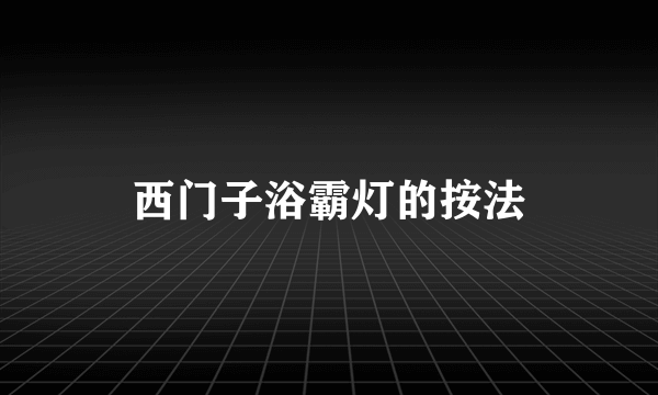 西门子浴霸灯的按法